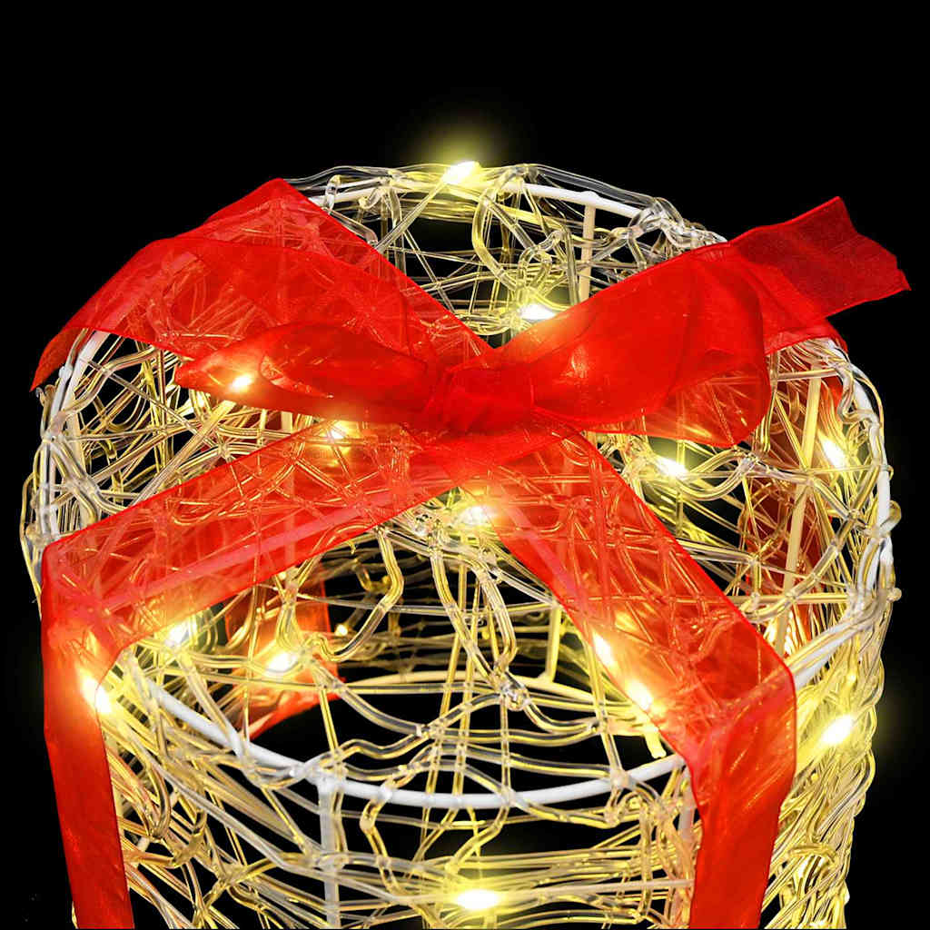 Gaveæske dekoration 3 pcs Varm hvid 20 x 20 x 21 cm Akryl