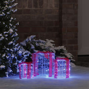 Gaveæske dekoration 3 pcs Blå 20 x 20 x 21 cm Akryl