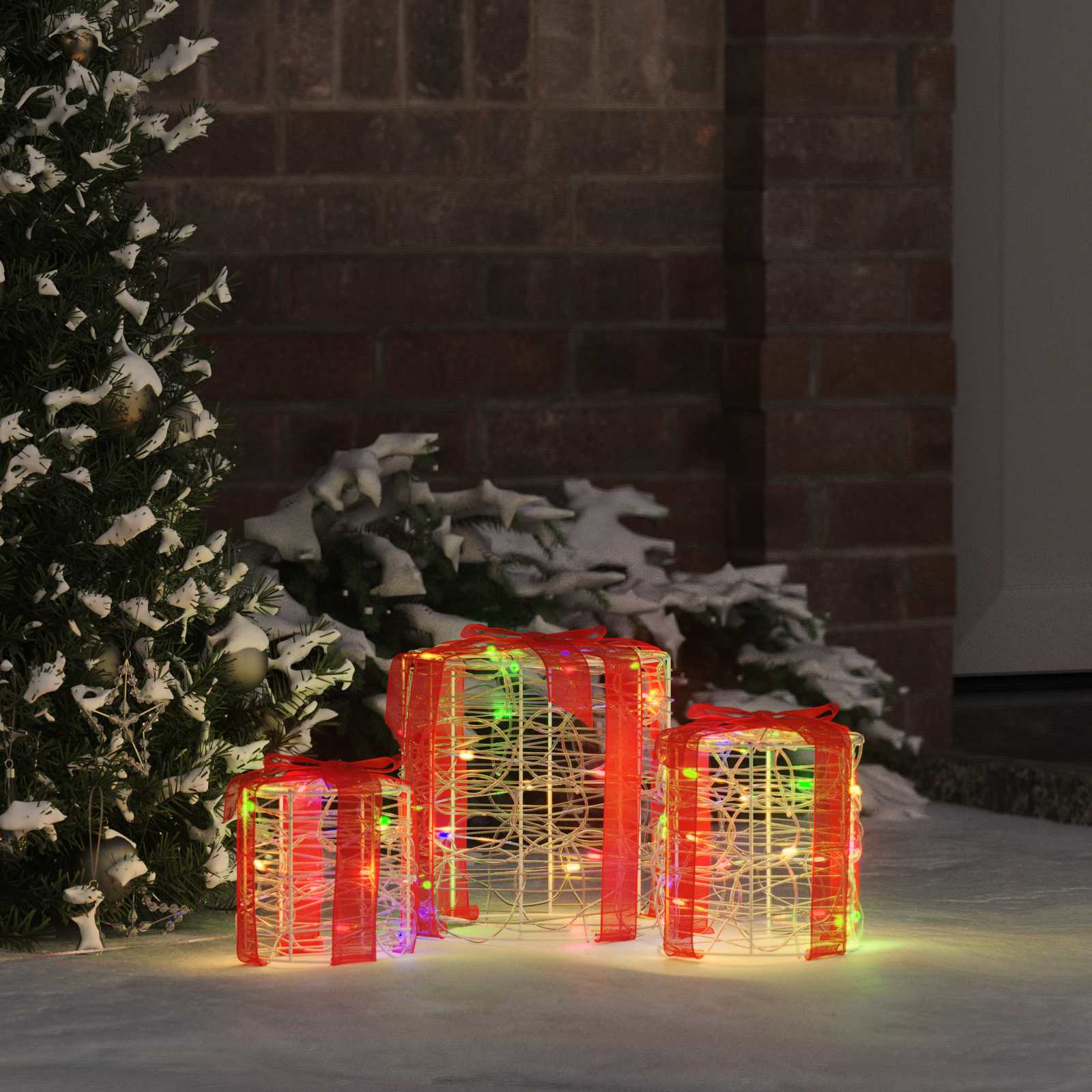 Gaveæske dekoration 3 pcs farverig 20 x 20 x 21 cm Akryl