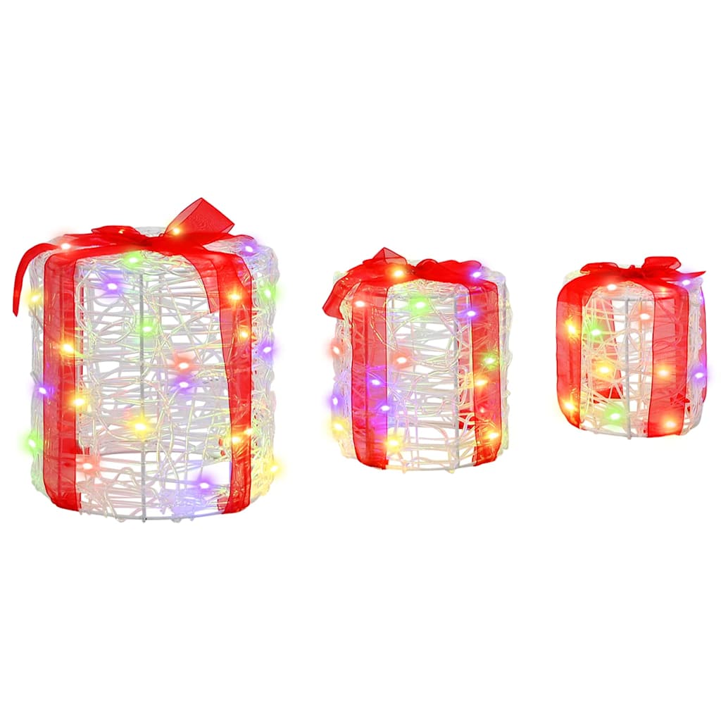 Gaveæske dekoration 3 pcs farverig 20 x 20 x 21 cm Akryl