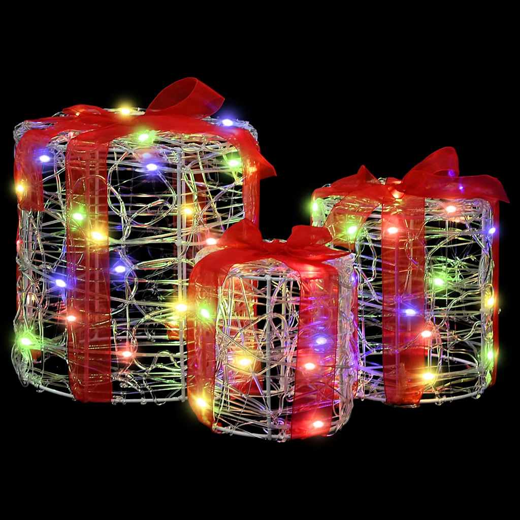 Gaveæske dekoration 3 pcs farverig 20 x 20 x 21 cm Akryl