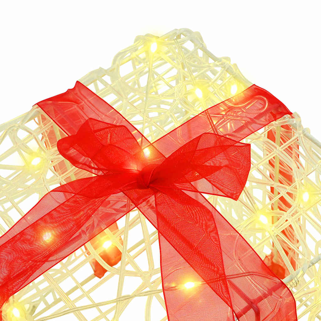 Gaveæske med 60 LED'er 3 pcs Varm hvid 20 x 20 x 20 cm Akryl