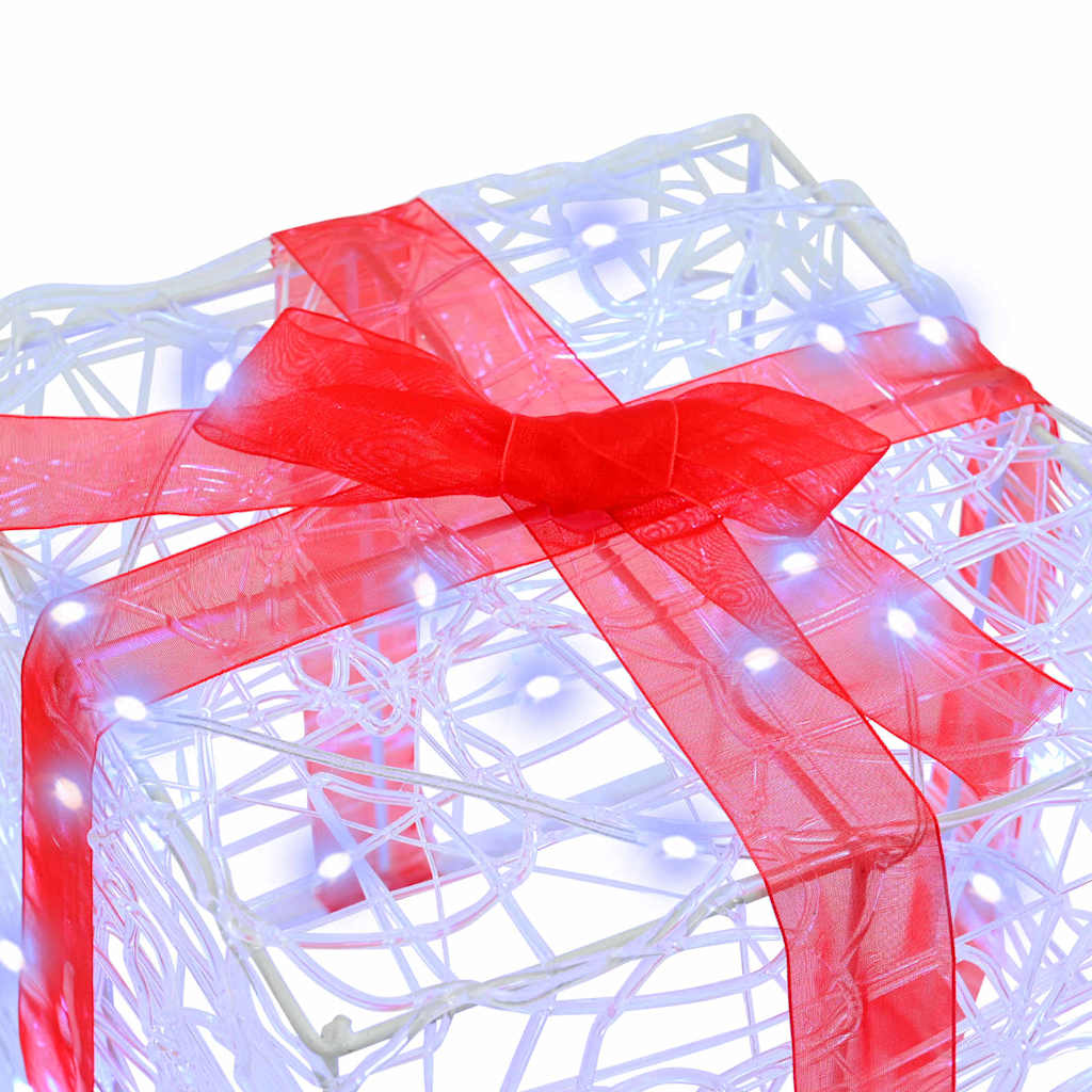 Gaveæske med 60 LED'er 3 pcs Kold hvid 20 x 20 x 20 cm Akryl