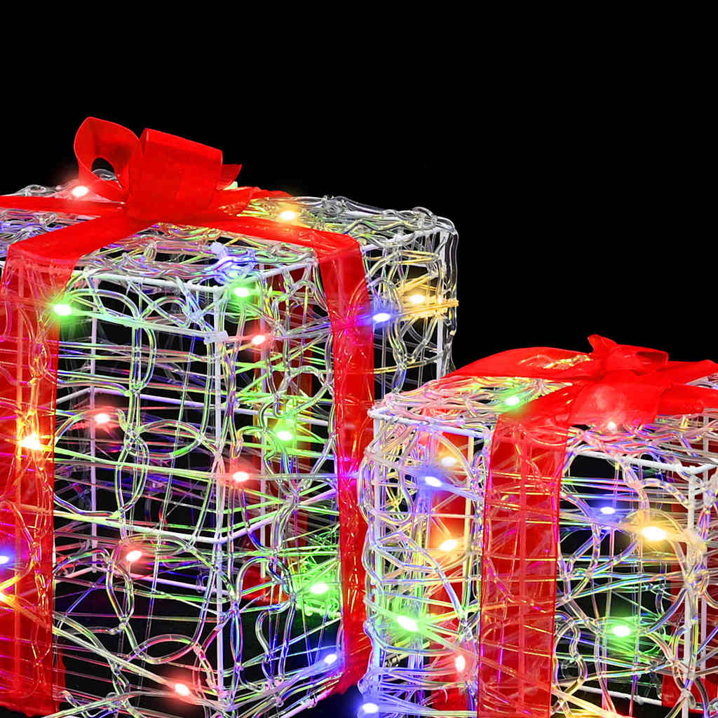 Gaveæske med 60 LED'er 3 pcs Flerfarvet 20 x 20 x 20 cm Akryl