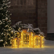 Gaveæske med 60 LED'er 3 pcs Varm hvid 20 x 20 x 20 cm PET