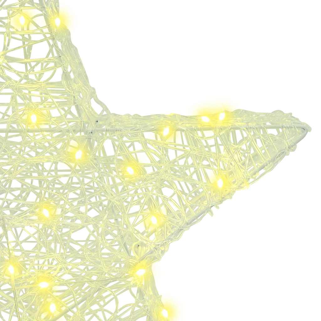 3D Stjerne med 50 LED'er Varm hvid 55 x 53.5 x 10 cm Akryl