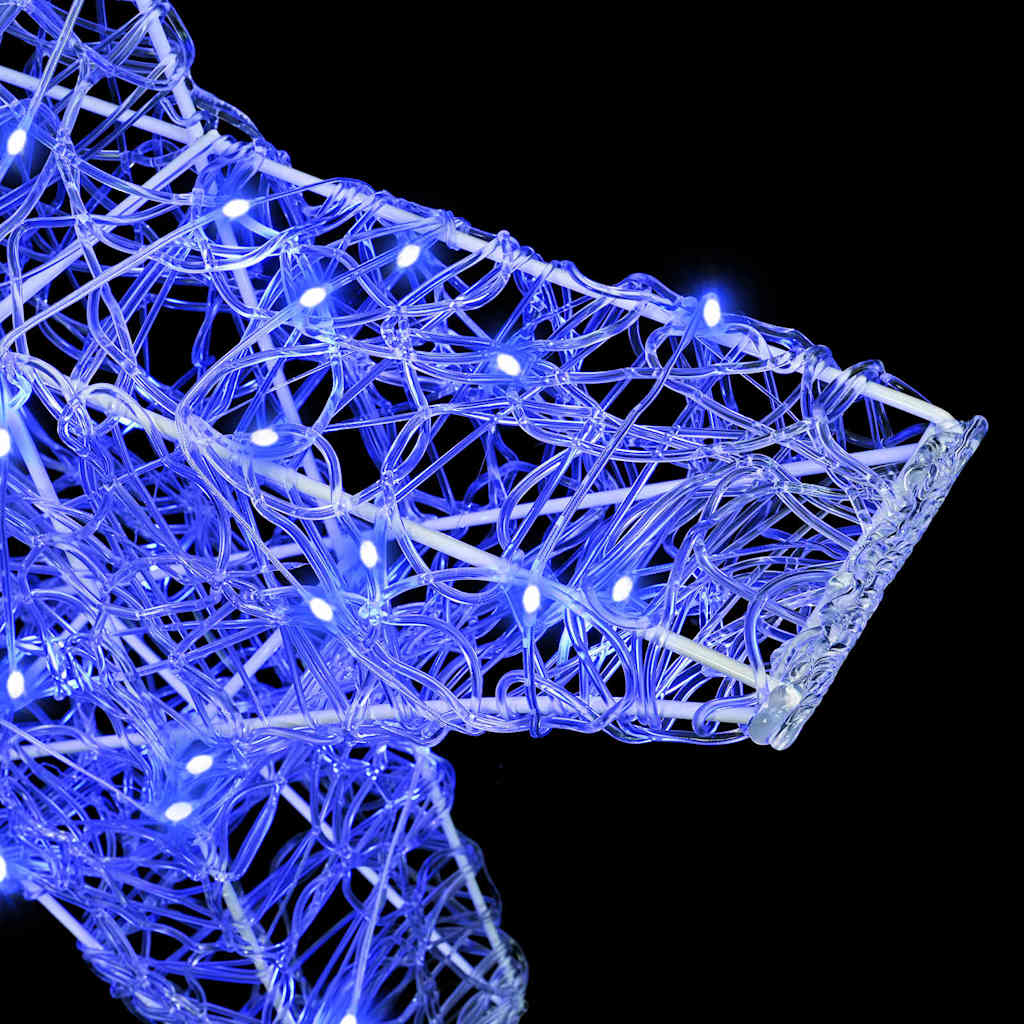 3D Stjerne med 50 LED'er Blå 55 x 53.5 x 10 cm Akryl