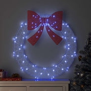 Krans med 80 LED'er Blå 92 x 92 x 9,5 cm Akryl