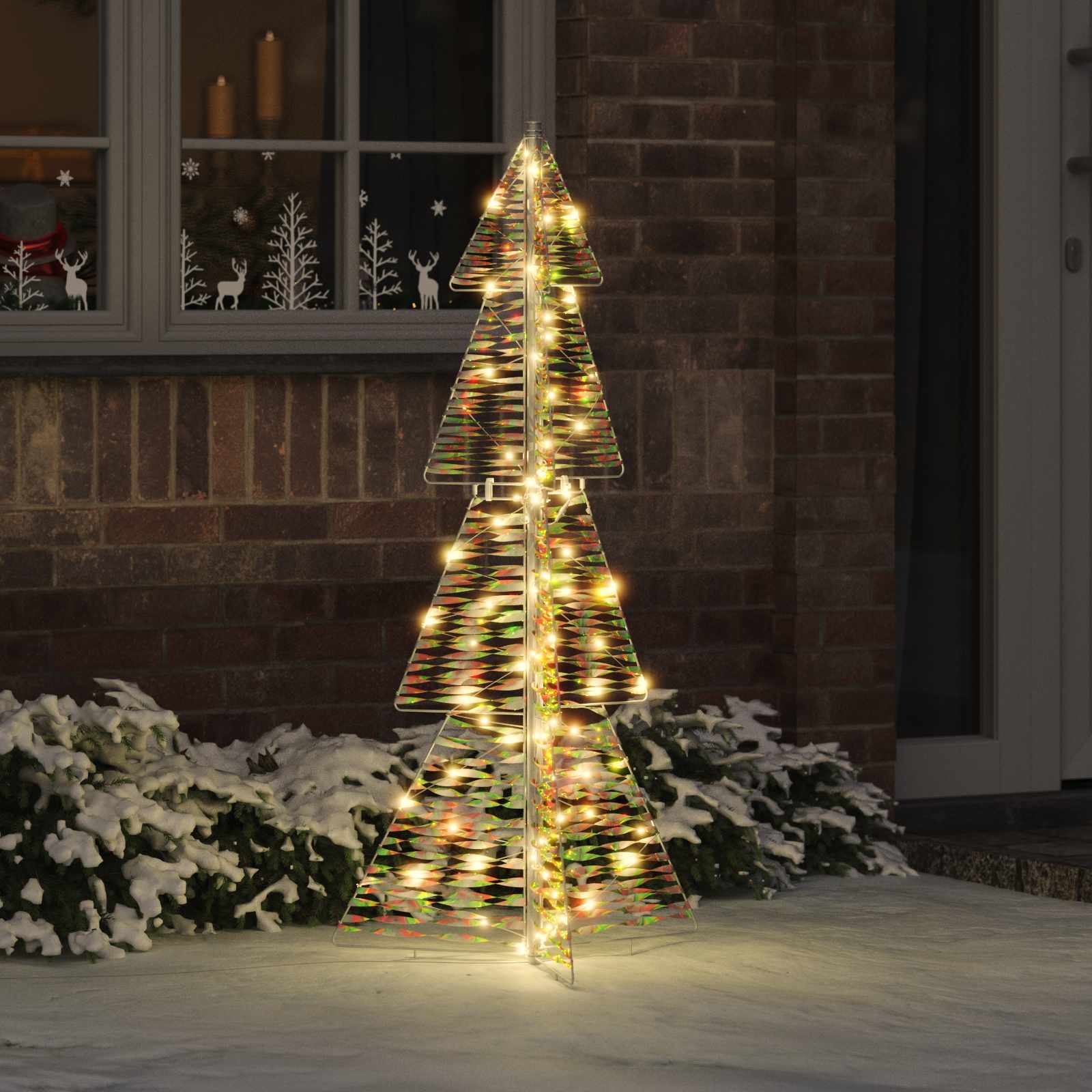 Juletræ med 100 LED'er Varm hvid 120 cm PET