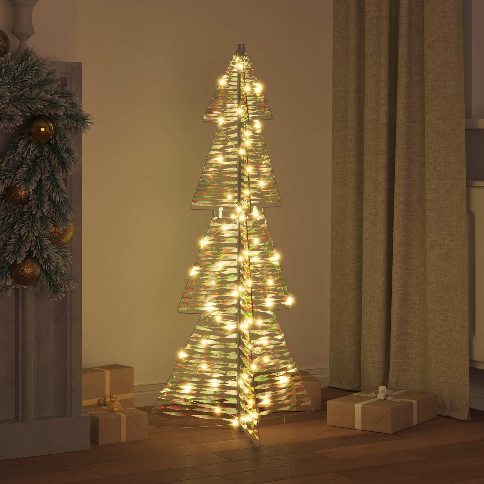 Juletræ med 100 LED'er Varm hvid 120 cm PET