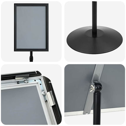 Pedestal Plakatstand Sølv a3 PVC og Stål