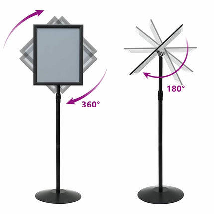 Pedestal Plakatstand Sølv a3 PVC og Stål