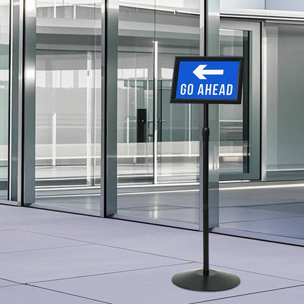 Pedestal Plakatstand Sølv a4 PVC og Stål