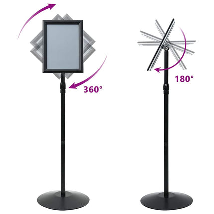 Pedestal Plakatstand Sølv a4 PVC og Stål