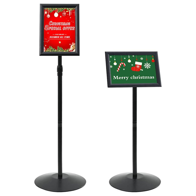 Pedestal Plakatstand Sølv a4 PVC og Stål