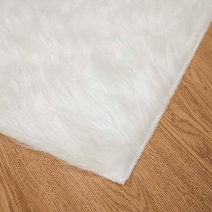 Fuskobbel lammeskindstæppe TAFALLA Hvid 160 x 230 cm Polyester