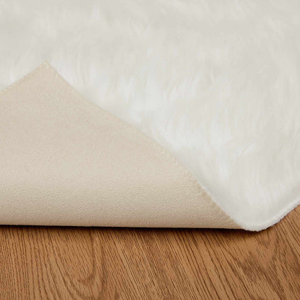 Fuskobbel lammeskindstæppe TAFALLA Hvid 200 x 200 cm Polyester
