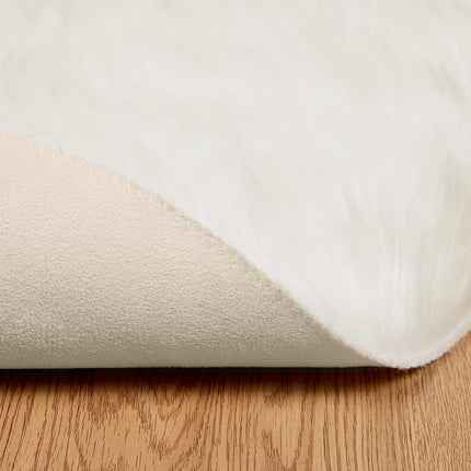 Fuskobbel lammeskindstæppe TAFALLA Hvid Ø 80 cm Polyester