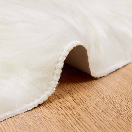Fuskobbel lammeskindstæppe TAFALLA Hvid Ø 80 cm Polyester