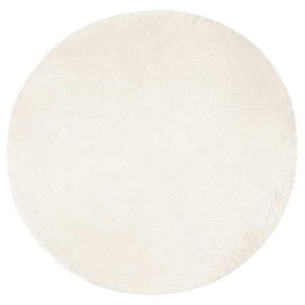 Fuskobbel lammeskindstæppe TAFALLA Hvid Ø 80 cm Polyester
