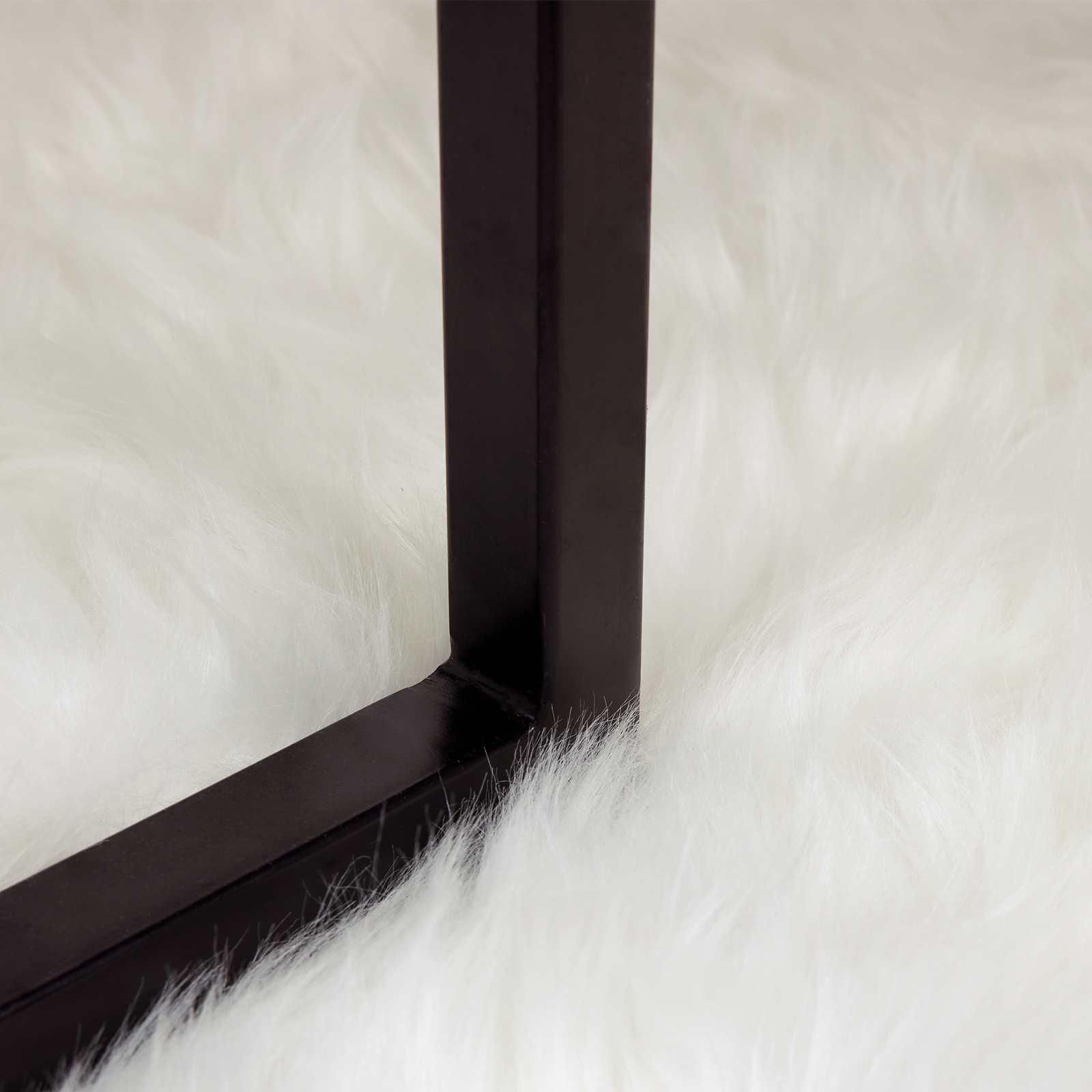 Kunstpels Fårskind Tæppe Tafalla Hvid 60 x 90 cm Polyester