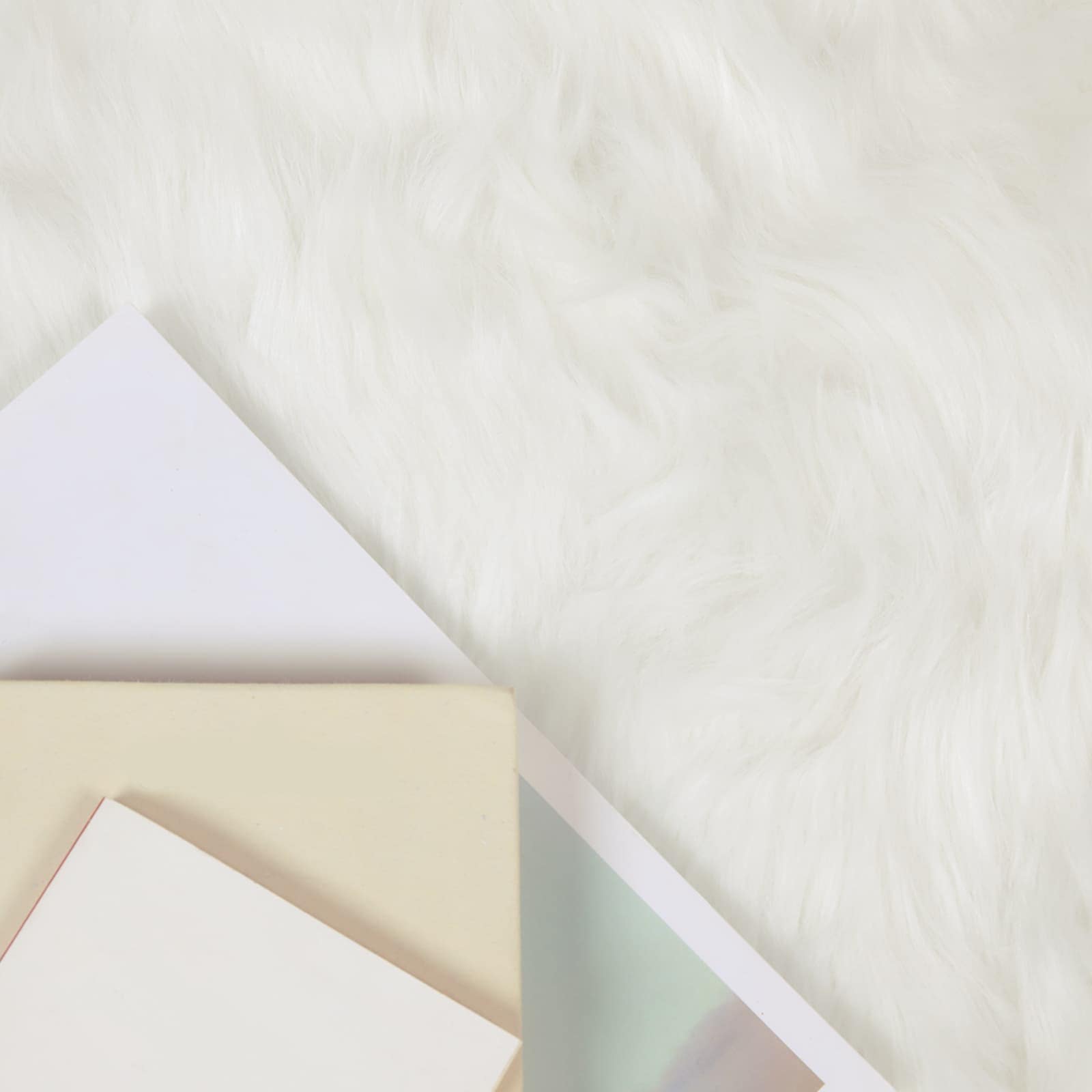 Kunstpels Fårskind Tæppe Tafalla Hvid 60 x 90 cm Polyester