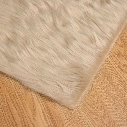 Fuskobbel lammeskindstæppe TAFALLA Beige 80 x 200 cm Polyester