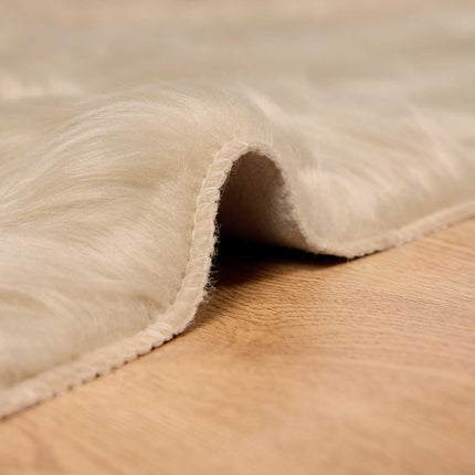 Fuskobbel lammeskindstæppe TAFALLA Beige 80 x 200 cm Polyester