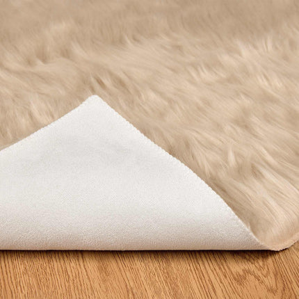 Fuskobbel lammeskindstæppe TAFALLA Beige 240 x 240 cm Polyester