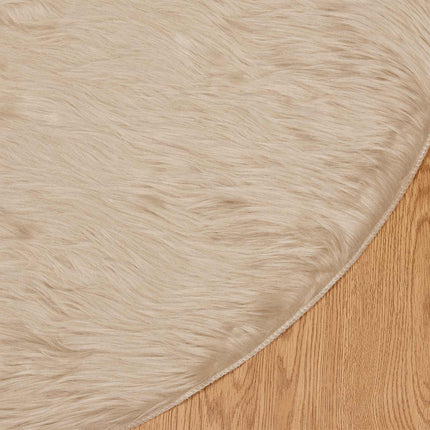 Fuskobbel lammeskindstæppe TAFALLA Beige Ø 100 cm Polyester