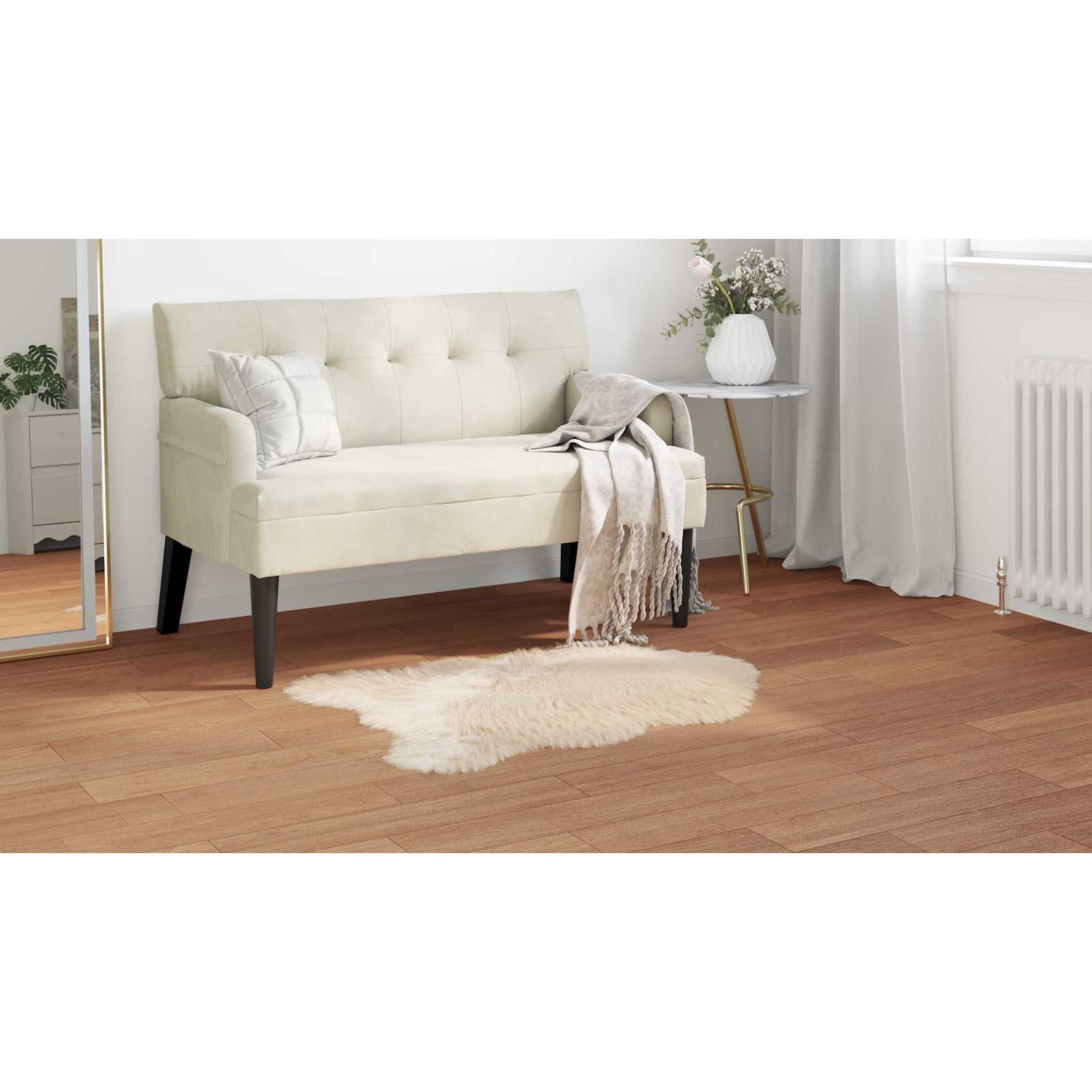 Fuskobbel lammeskindstæppe TAFALLA Beige 60 x 90 cm Polyester