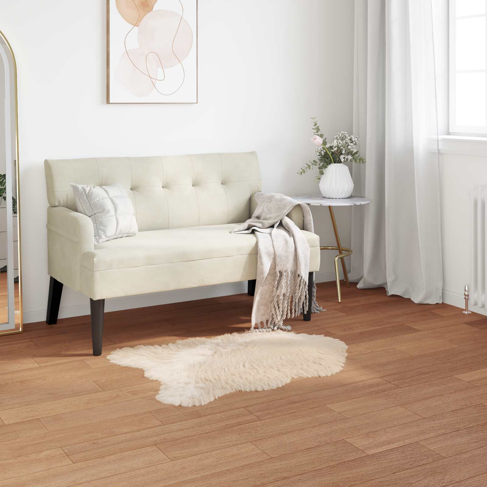 vidaXL TAFALLA - Fuskobbel Lammeskindstæppe - Beige - 60x90 cm