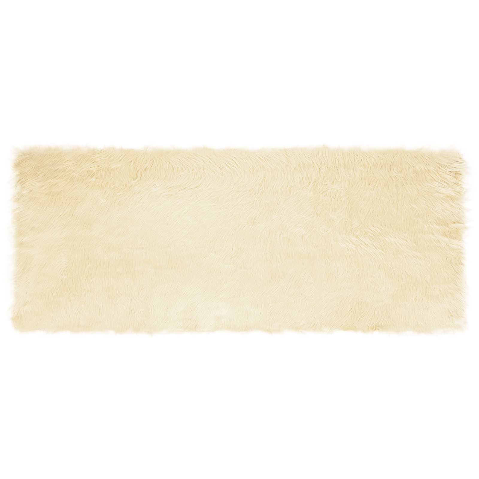 Fuskobbel lammeskindstæppe TAFALLA Cremefarvet 80 x 200 cm