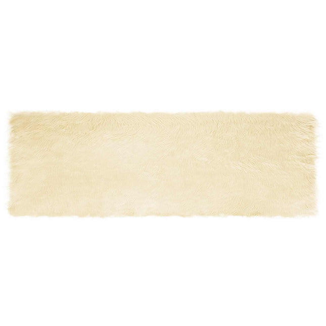 Fuskobbel lammeskindstæppe TAFALLA Cremefarvet 80 x 250 cm