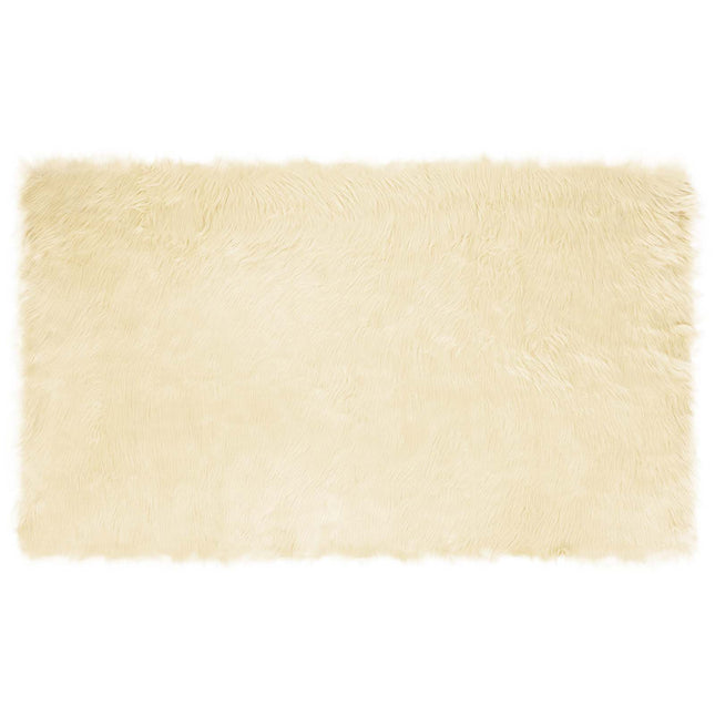 Fuskobbel lammeskindstæppe TAFALLA Cremefarvet 100 x 200 cm