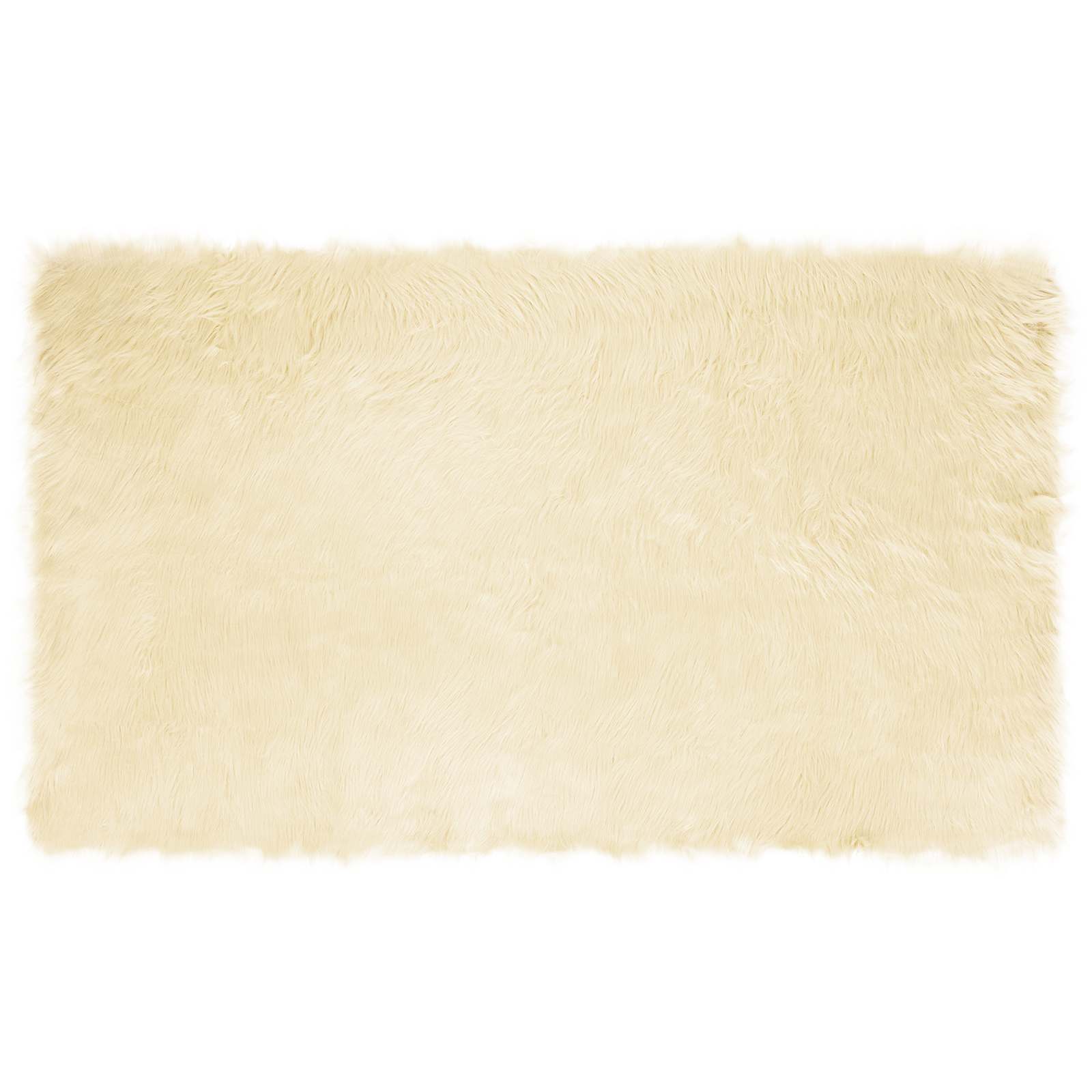 Fuskobbel lammeskindstæppe TAFALLA Cremefarvet 100 x 200 cm