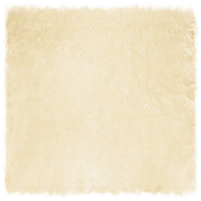 Fuskobbel lammeskindstæppe TAFALLA Cremefarvet 120 x 120 cm