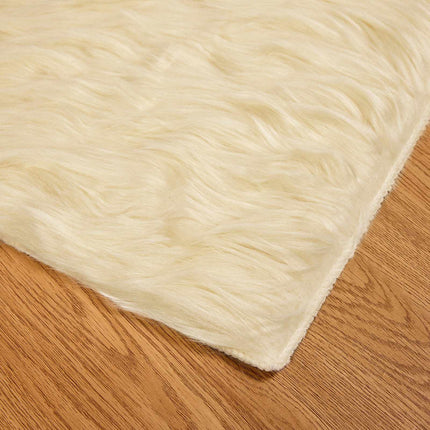 Fuskobbel lammeskindstæppe TAFALLA Cremefarvet 200 x 200 cm