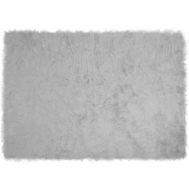 Fuskobbel lammeskindstæppe TAFALLA Grå 140 x 200 cm Polyester