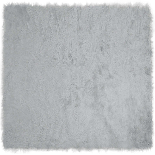 Fuskobbel lammeskindstæppe TAFALLA Grå 160 x 160 cm Polyester