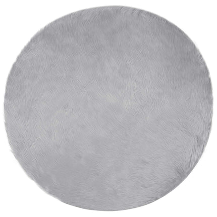 Fuskobbel lammeskindstæppe TAFALLA Grå Ø 80 cm Polyester