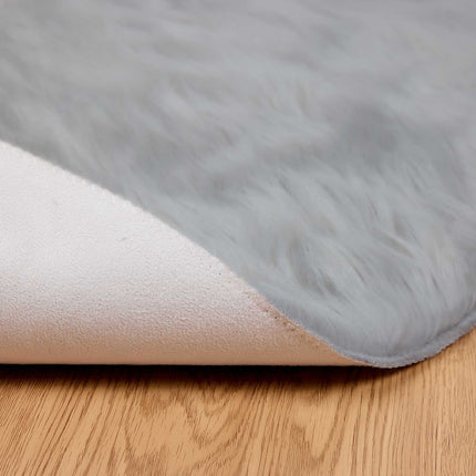 Fuskobbel lammeskindstæppe TAFALLA Grå Ø 100 cm Polyester