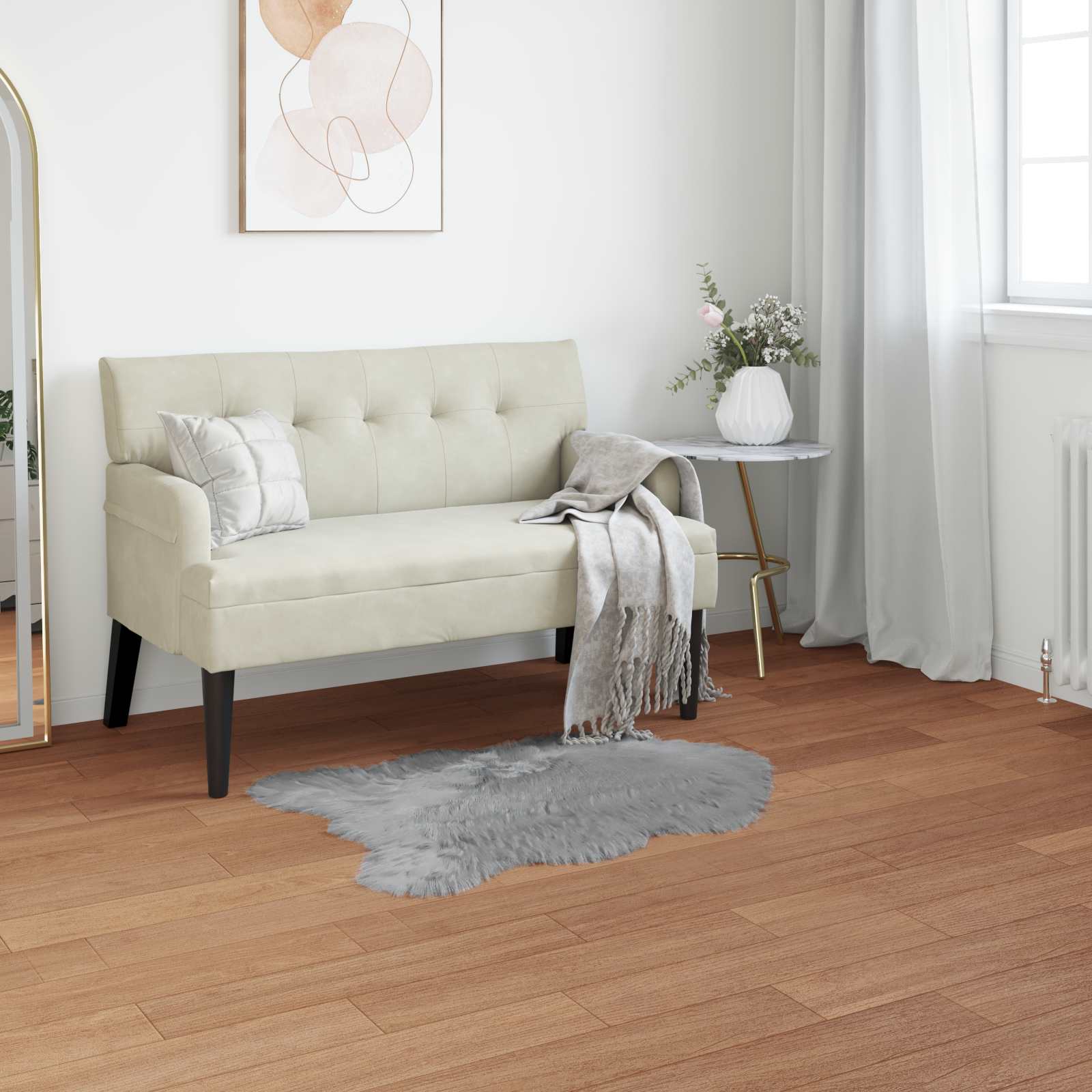 vidaXL TAFALLA - Fuskobbel Lammeskindstæppe - Grå - 50x80 cm