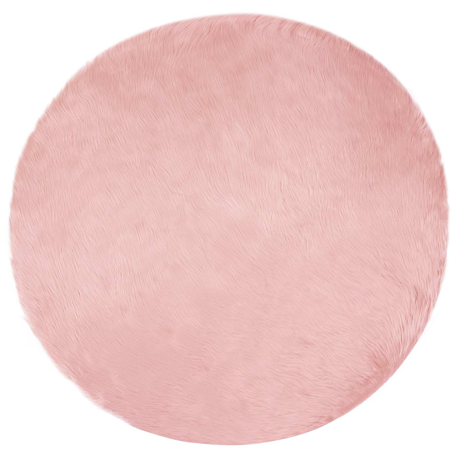 Fuskobbel lammeskindstæppe TAFALLA Lyserød Ø 80 cm Polyester