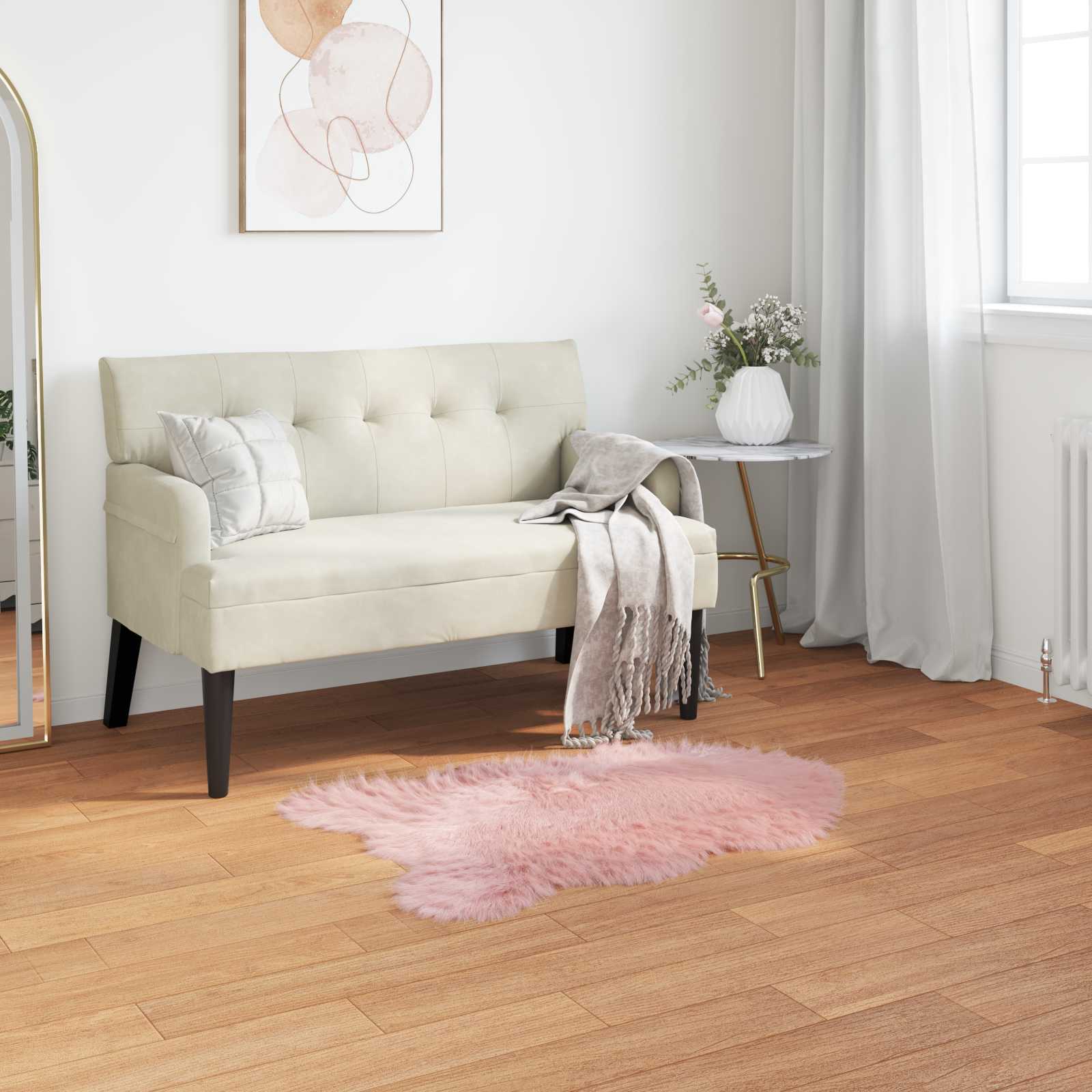vidaXL TAFALLA - Fuskobbel Lammeskindstæppe - Pink - 60x90 cm