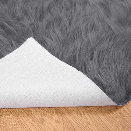 Fuskobbel lammeskindstæppe TAFALLA Antracit 60 x 110 cm