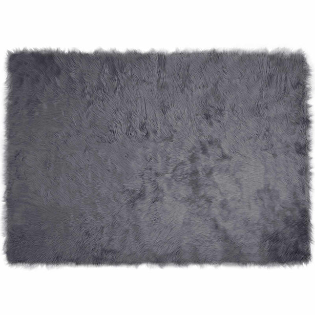 Fuskobbel lammeskindstæppe TAFALLA Antracit 160 x 230 cm