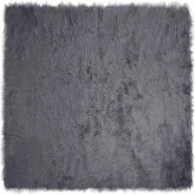 Fuskobbel lammeskindstæppe TAFALLA Antracit 160 x 160 cm
