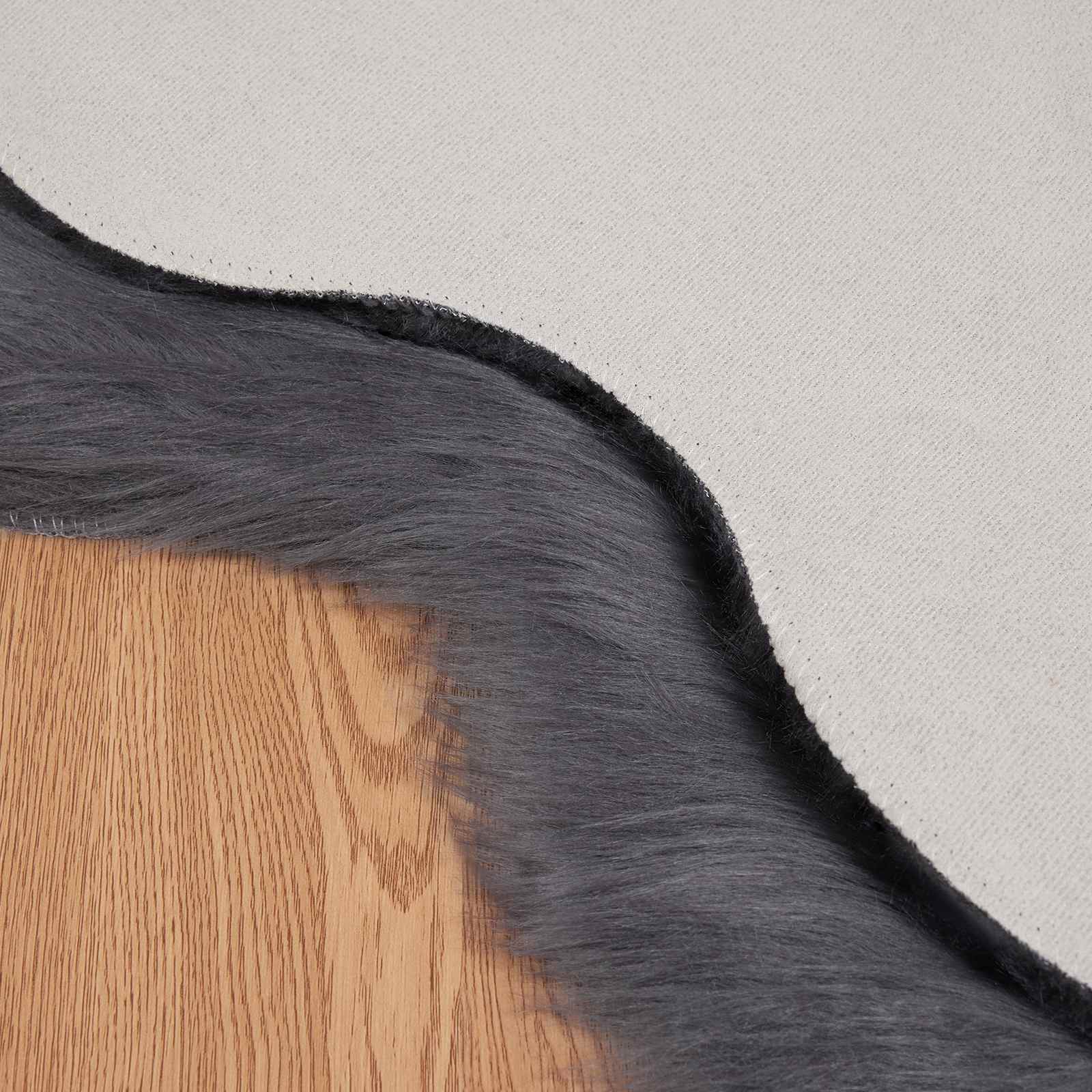 Fuskobbel lammeskindstæppe TAFALLA Antracit 60 x 90 cm