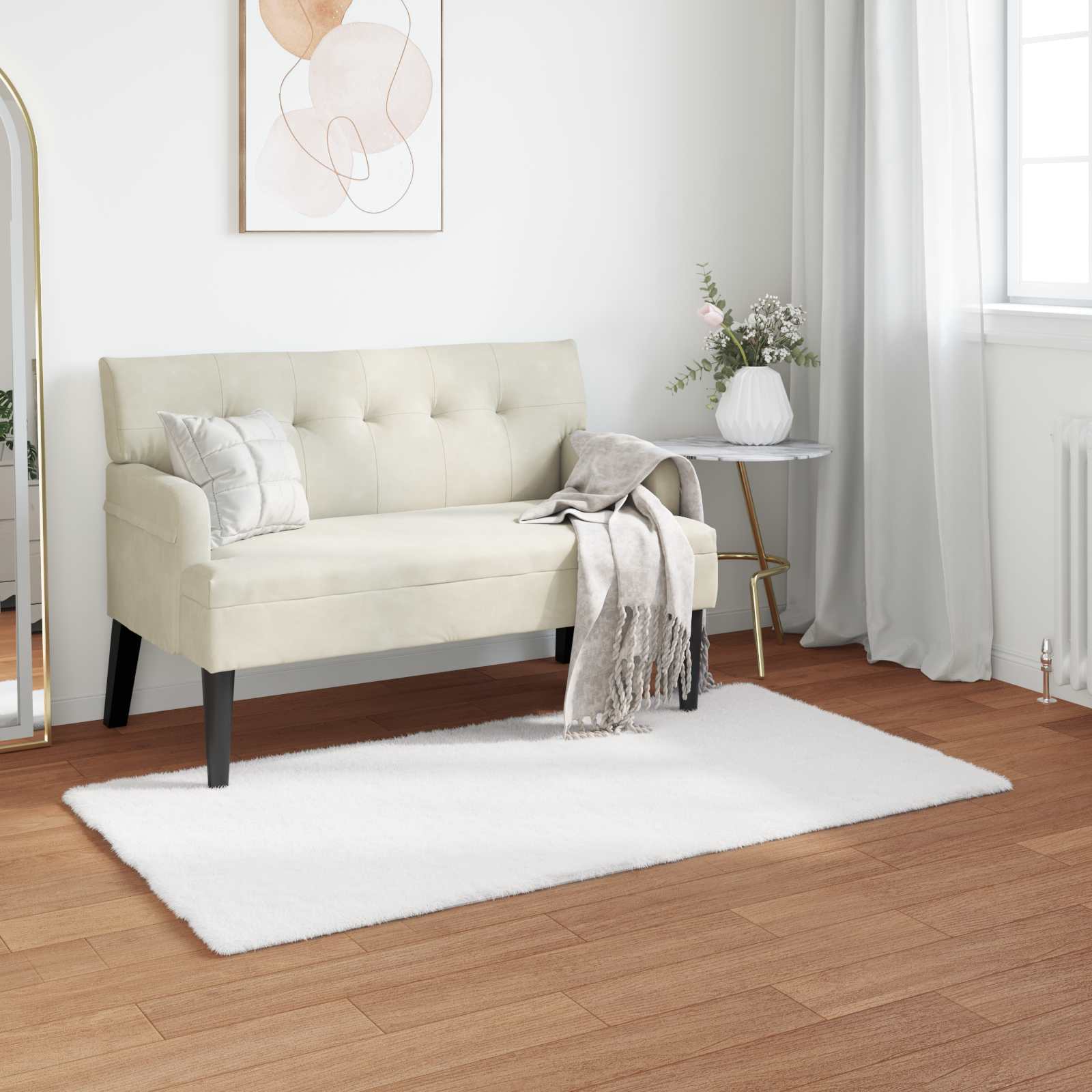 Faux Kanin Pels Tæppe Olite Hvid 60 X 110 Cm Polyester - Vidaxl